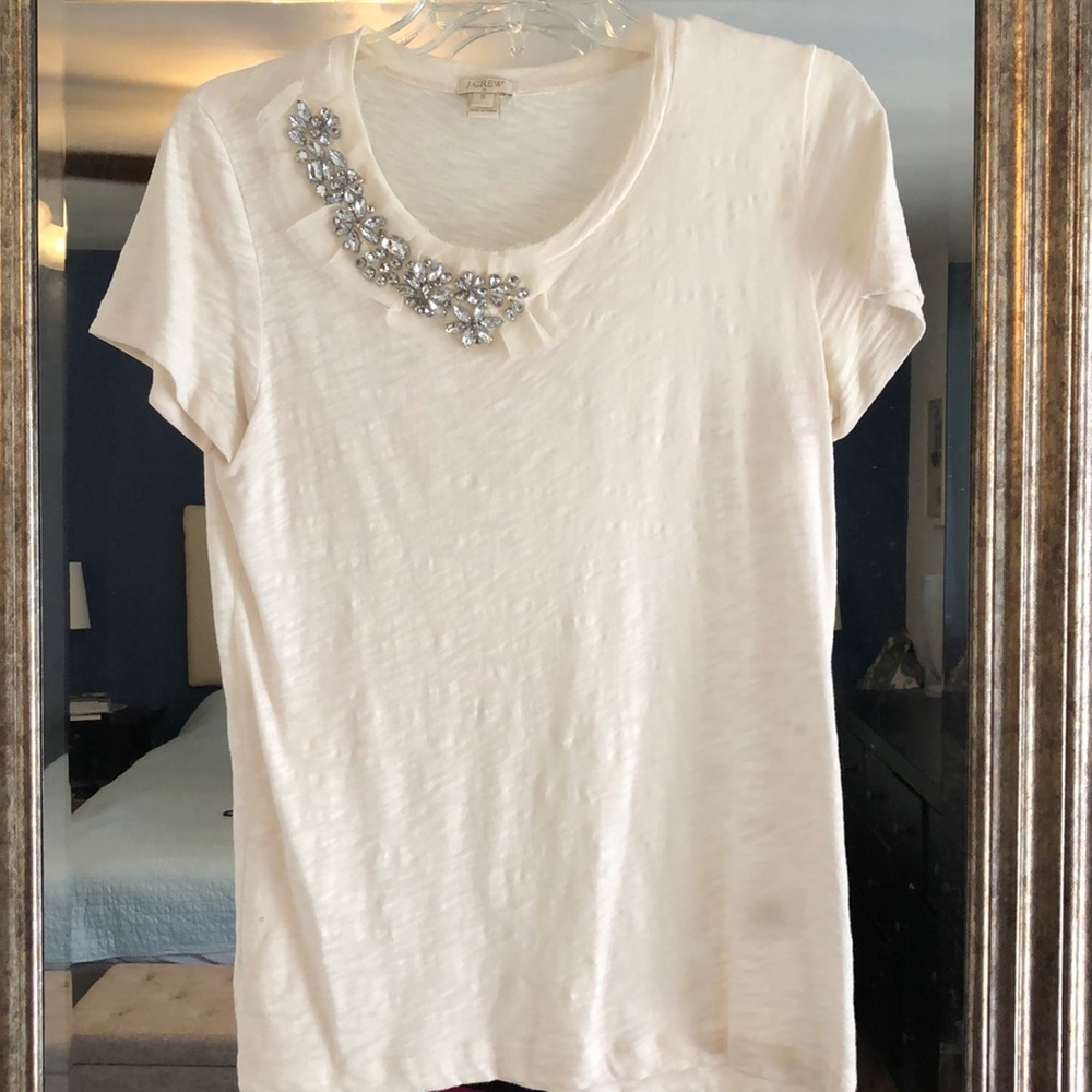Embellished j crew t shirt